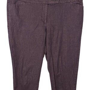 Ann Taylor Signature Capri Pants Petite 12P Charcoal Gray Side Pockets